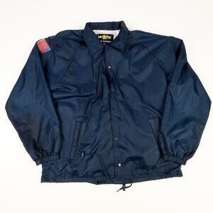 Law Pro Quartermaster Mens Large Button Snap Lightweight Windbreaker Jacket